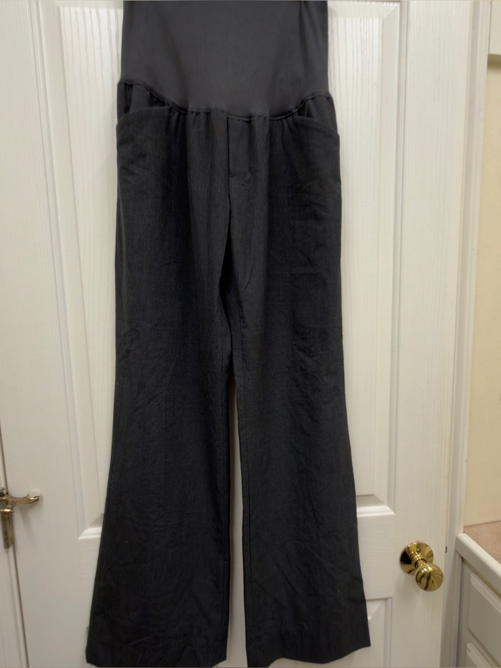 GAP Maternity plaid wide leg trouser pants full panel size 8R